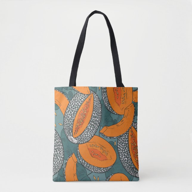 Cantaloupe melon pattern tote bag (Front)