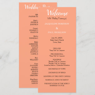 Cantaloupe Wedding Program Programme