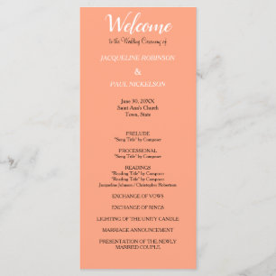 Cantaloupe Wedding Program Programme