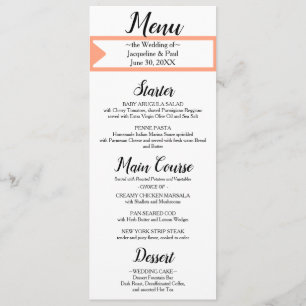 Cantaloupe White Monogram Wedding Menu