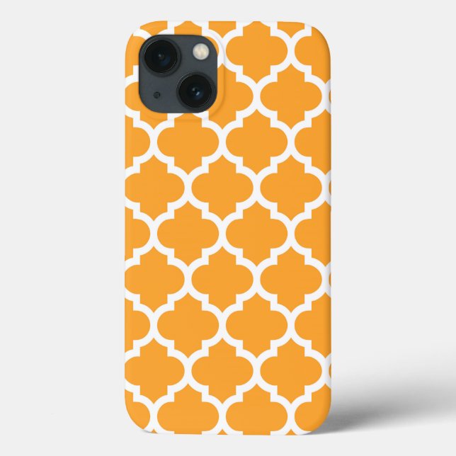 Cantaloupe White Moroccan Quatrefoil Pattern #5 Case-Mate iPhone Case (Back)