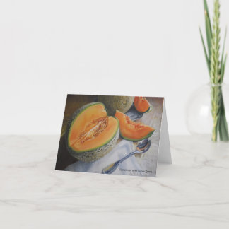 Cantaloupes with Silver Spoon Note Card