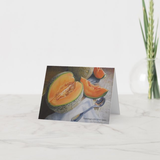 Cantaloupes with Silver Spoon Note Card (Front)