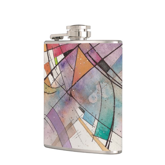 CANTATA in PASTEL MAJOR Abstract Art Hip Flask (Left)