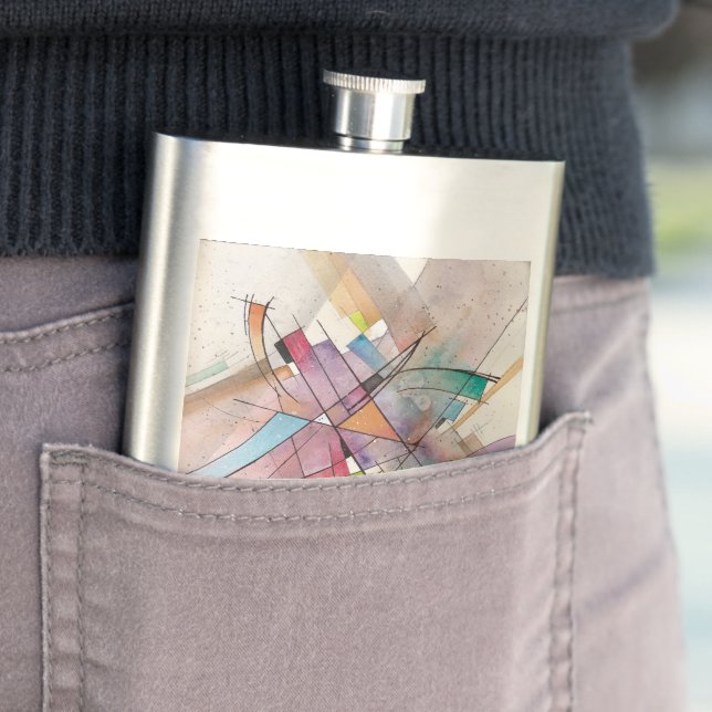 CANTATA in PASTEL MAJOR Abstract Art Hip Flask (In Situ)