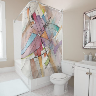 CANTATA in PASTEL MAJOR Abstract Art Shower Curtain