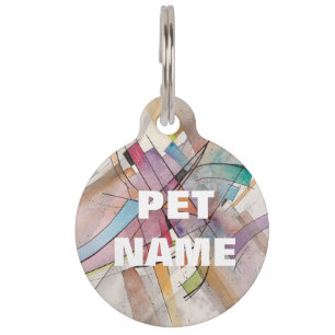 CANTATA in PASTEL MAJOR Abstract Art Watercolor Pet Tag