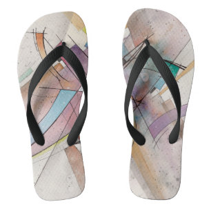 CANTATA in PASTEL MAJOR Abstract Watercolor Art Jandals