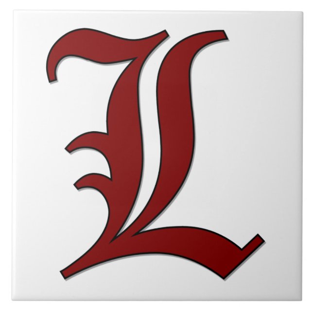 Canterbury Letter L in Red Monogram Tile (Front)