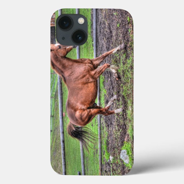Cantering Chestnut Stallion Horse-lover Equine Case-Mate iPhone Case (Back)