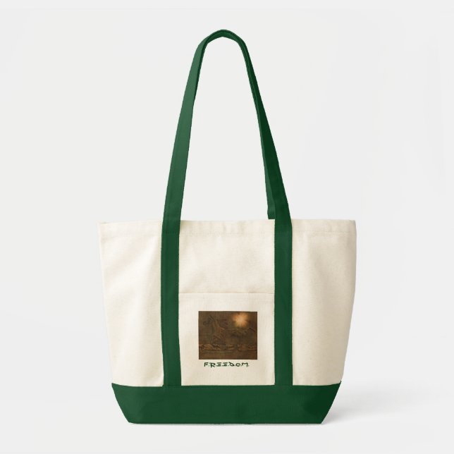 Cantering Wild Spirited Horse Faux Leather-effect Tote Bag (Front)