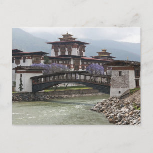 Cantilevered bridge near Punakha Dzong palace Postcard