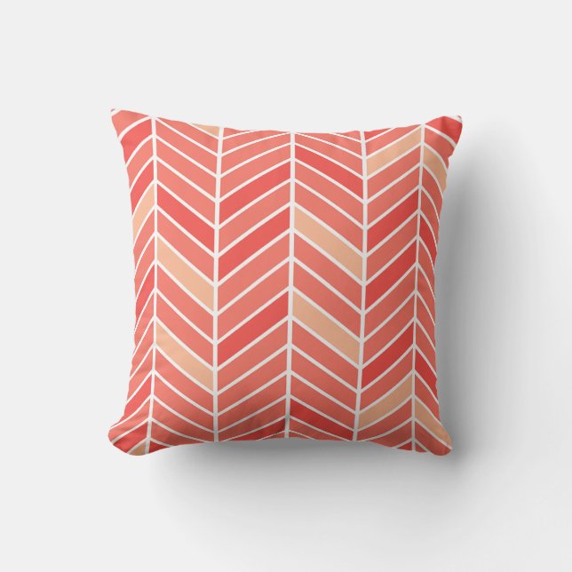 Cantilevered Chevron wide | peach Cushion (Front)