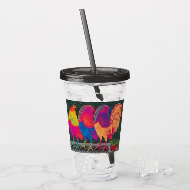 Cantina Roosters Acrylic Tumbler (Front Ice)