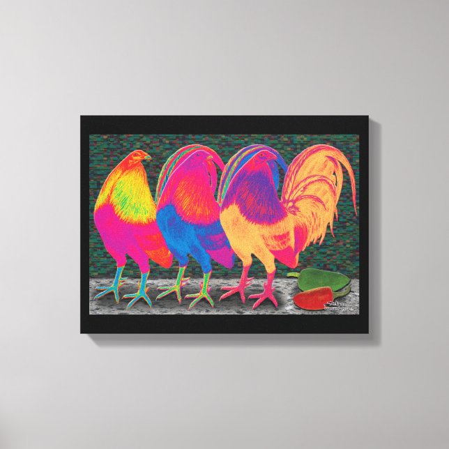 Cantina Roosters Canvas Print (Front)