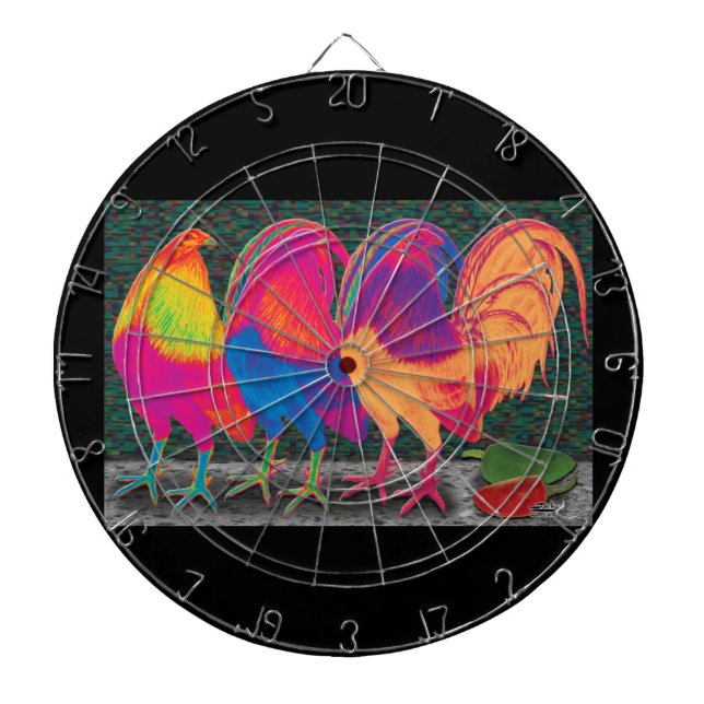 Cantina Roosters Dartboard (Front)