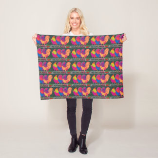 Cantina Roosters Fleece Blanket