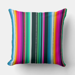 Cantina serape stripes multicolor pattern cushion