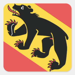 Canton of Bern flag Switzerland symbol Square Sticker
