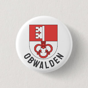 Canton of Obwalden coat of arms 3 Cm Round Badge