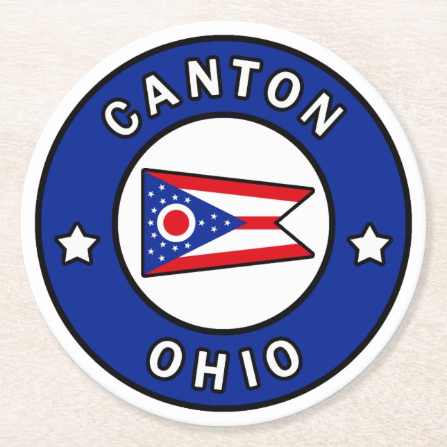 Canton Ohio Round Paper Coaster (Front)