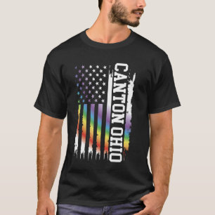 Canton Ohio United States Distressed Rainbow w US  T-Shirt