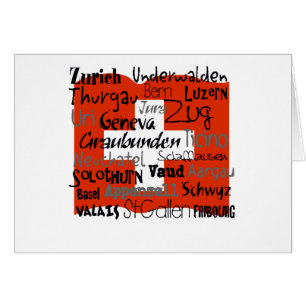 Cantons of Switzerland Card