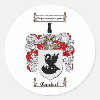 CANTRELL FAMILY CREST -  CANTRELL COAT OF ARMS CLASSIC ROUND STICKER