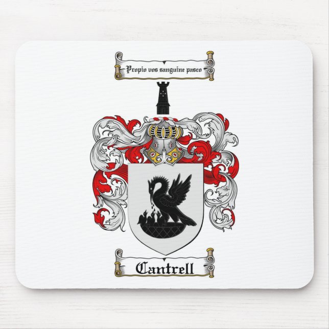 CANTRELL FAMILY CREST -  CANTRELL COAT OF ARMS MOUSE PAD (Front)
