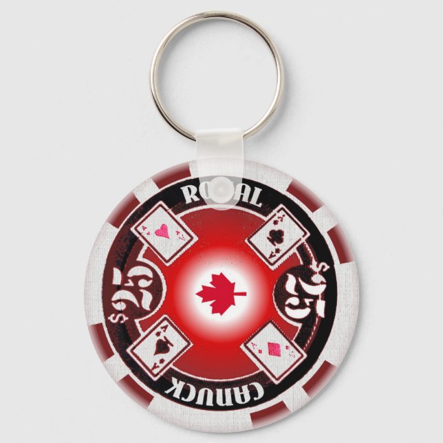 Canuck Royal Poker Keychain (Front)