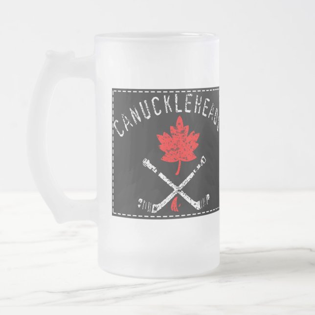 Canuckleheads Official Frosted Glass Beer Mug (Left)