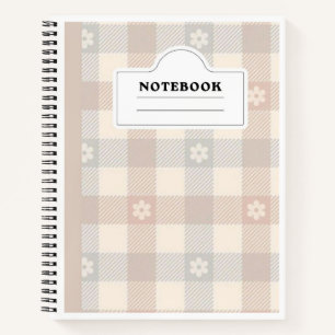 Canvara Daisy Plaid Notebook — Aesthetic Lined Jou