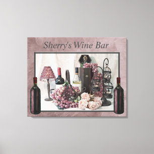 Canvas 30" x 24"  "Sherry's" Wine Bar Print
