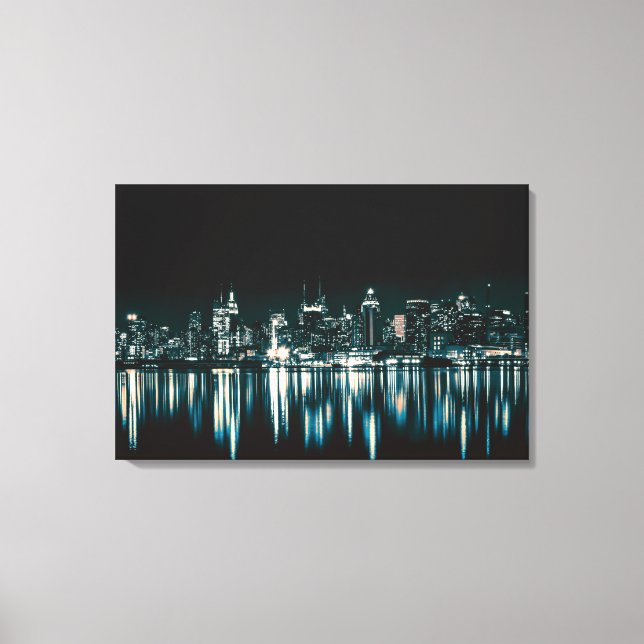 Canvas Art-City Nightscape Print (Front)