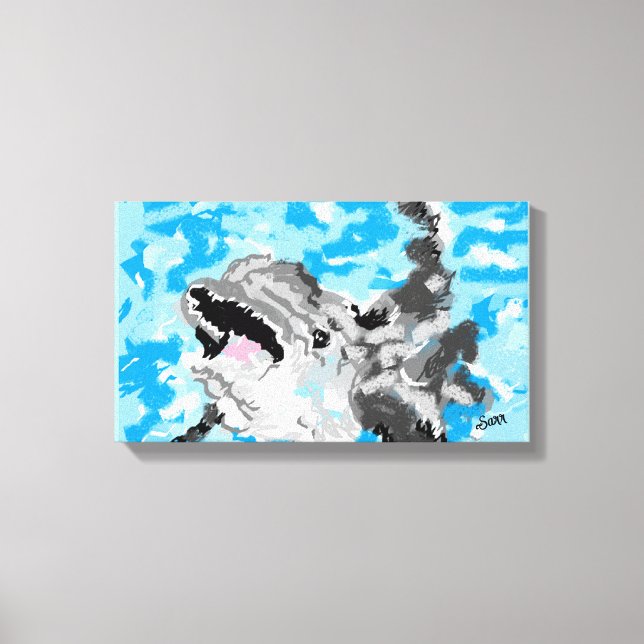 Canvas Art : Dolphin at Play (Front)