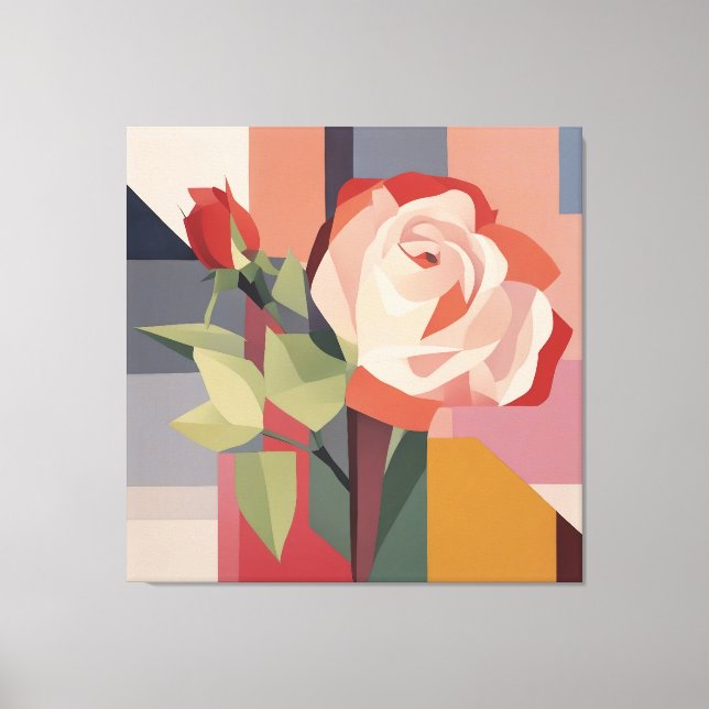 Canvas Art, Geometrical Rose Print (Front)
