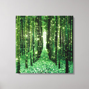 Canvas Art Magical Forest Green Mystery