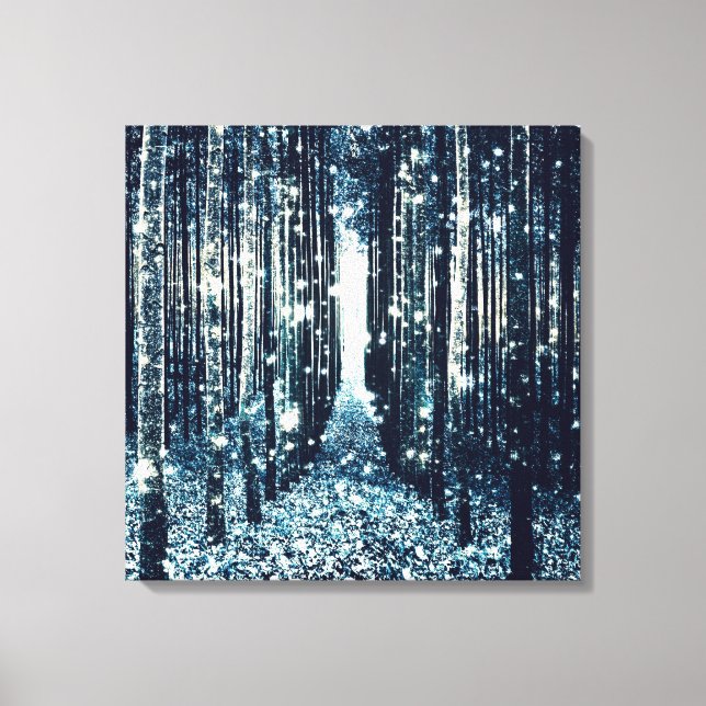 Canvas Art : Magical Forest Teal Grey Elegance (Front)