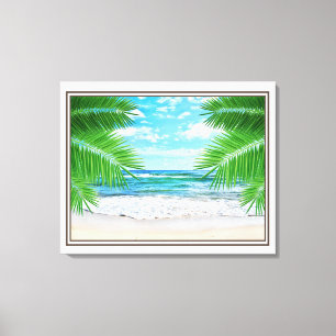 Canvas Art-Tropical Beach in Sepia