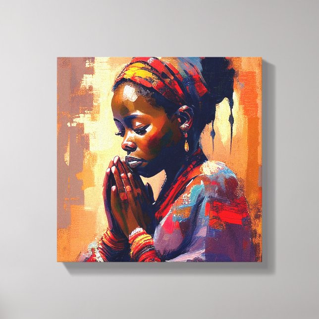 Canvas, Beautiful african girl in Meditation Canvas Print (Front)