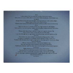 canvas BIRD POEM ON PHOTOGRAPH 