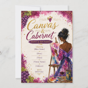 Canvas & Cabernet Paint and Sip Invitation