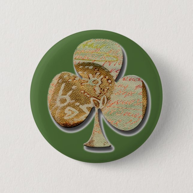 Canvas clover 6 cm round badge (Front)