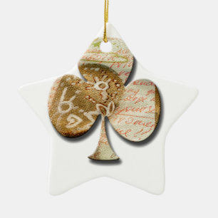 Canvas clover ceramic tree decoration