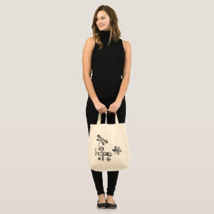 Canvas grocery tote with original designs bag