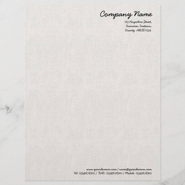 Canvas Look Personalized Letterhead (Front)
