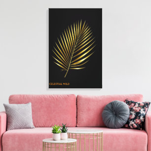 Canvas Majestic Golden Palm Frond Tropical Art Print