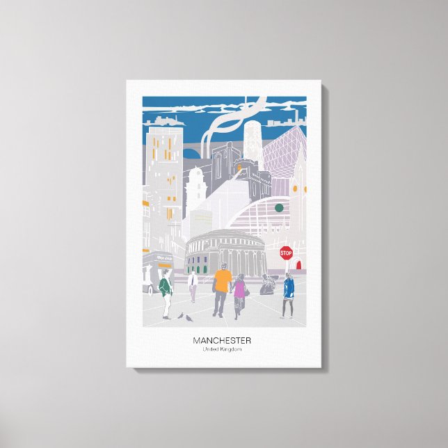Canvas Manchester Skyline Illustration (Front)