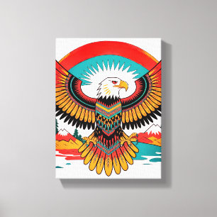 Canvas Native Indigenous Eagle Wall Art