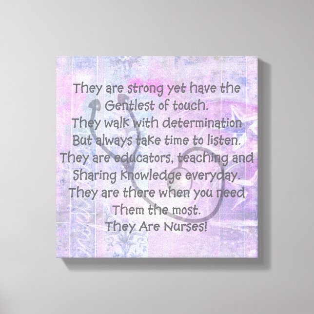 Canvas Nurse Poem Wall Art "They Are Nurses!" (Front)